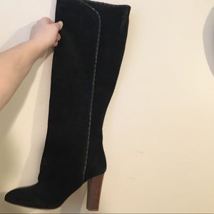 Suede knee high boots